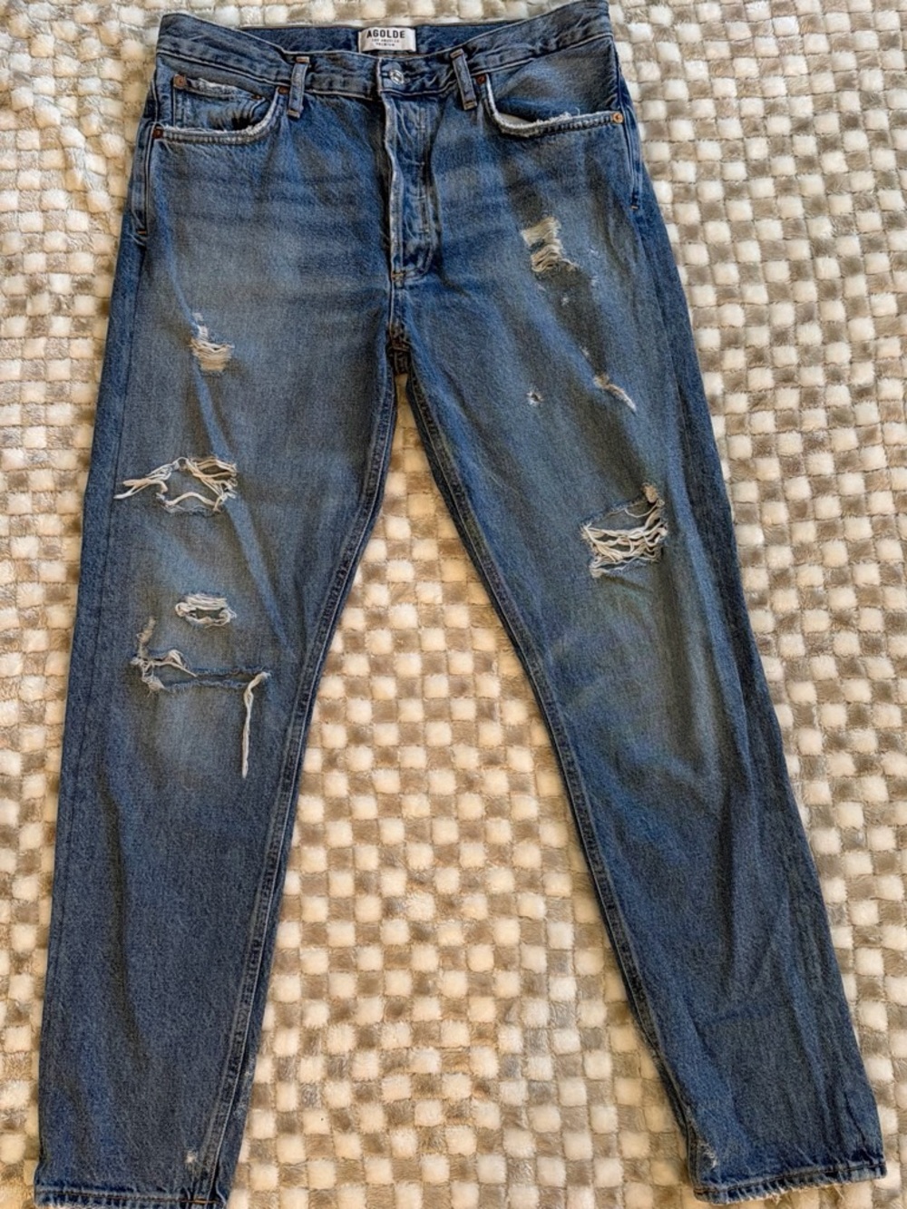 AGOLDE Distressed Blue Denim Jeans